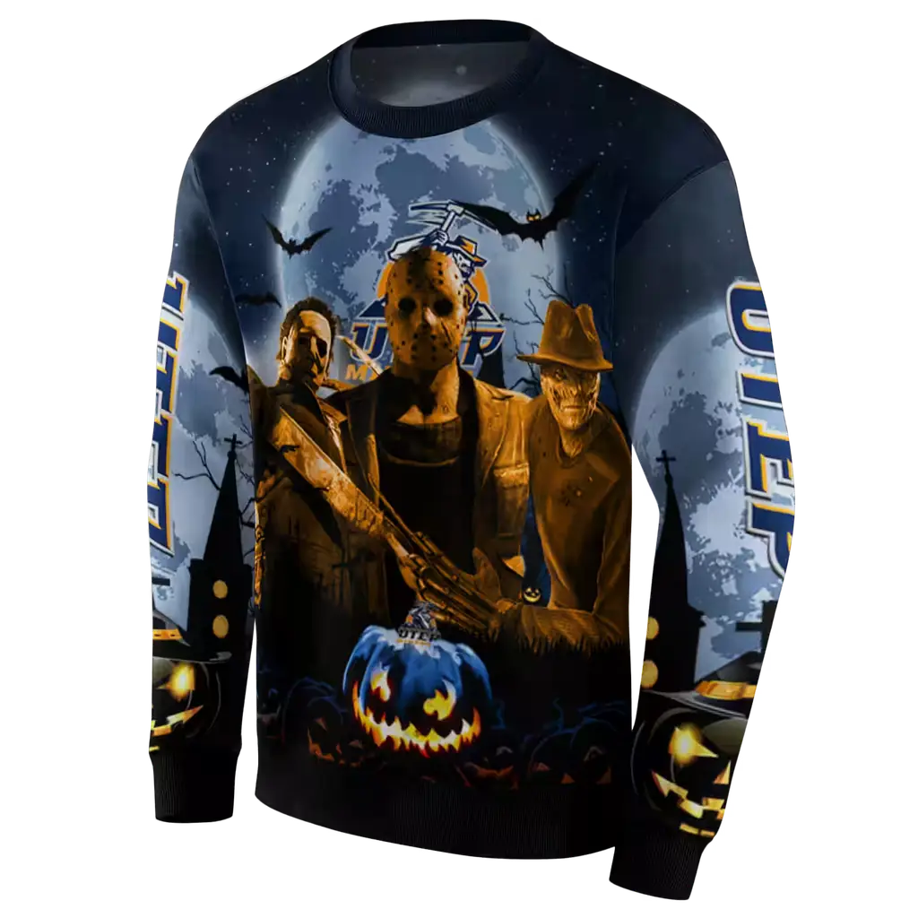 utep miners halloween vibes blue black hoodie new arrival utep miners halloween vibes blue black hoodie new arrival