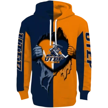 utep miners heartbeat graphic blue hoodie best selling