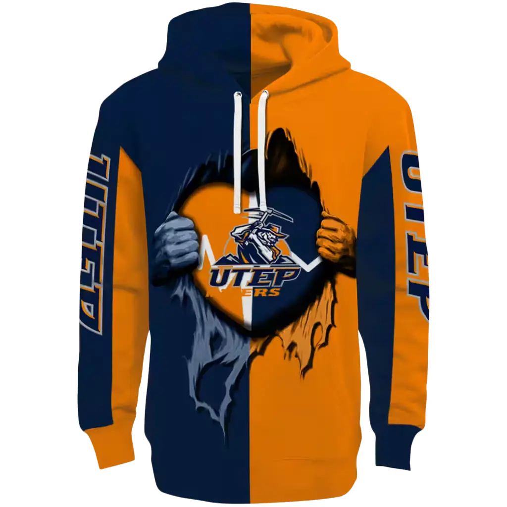 utep miners heartbeat graphic blue hoodie best selling utep miners heartbeat graphic blue hoodie best selling