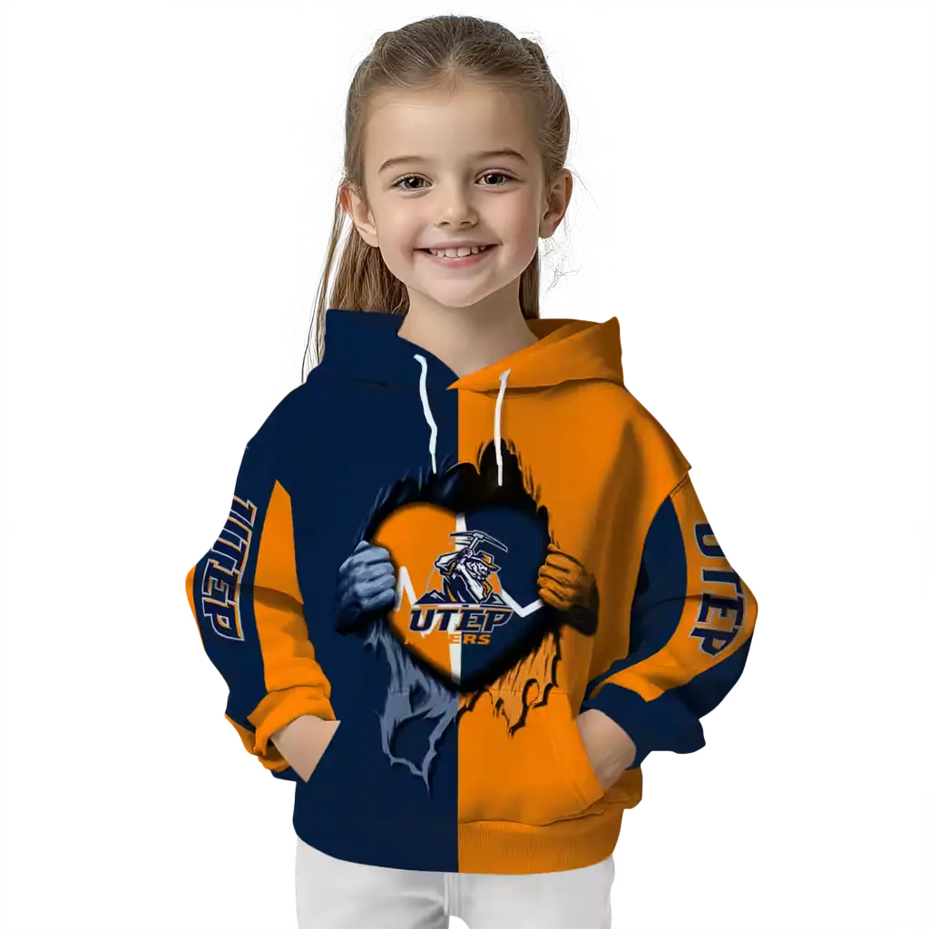 utep miners heartbeat graphic blue hoodie top rated utep miners heartbeat graphic blue hoodie top rated