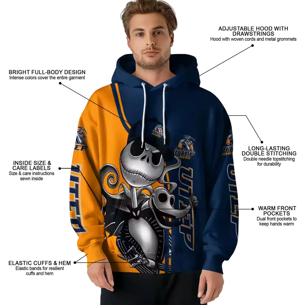 utep miners jack skellington blue hoodie latest model utep miners jack skellington blue hoodie latest model