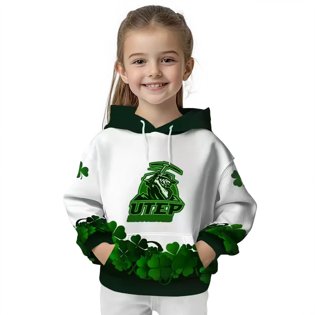 utep miners lucky motif white green hoodie top rated utep miners lucky motif white green hoodie top rated
