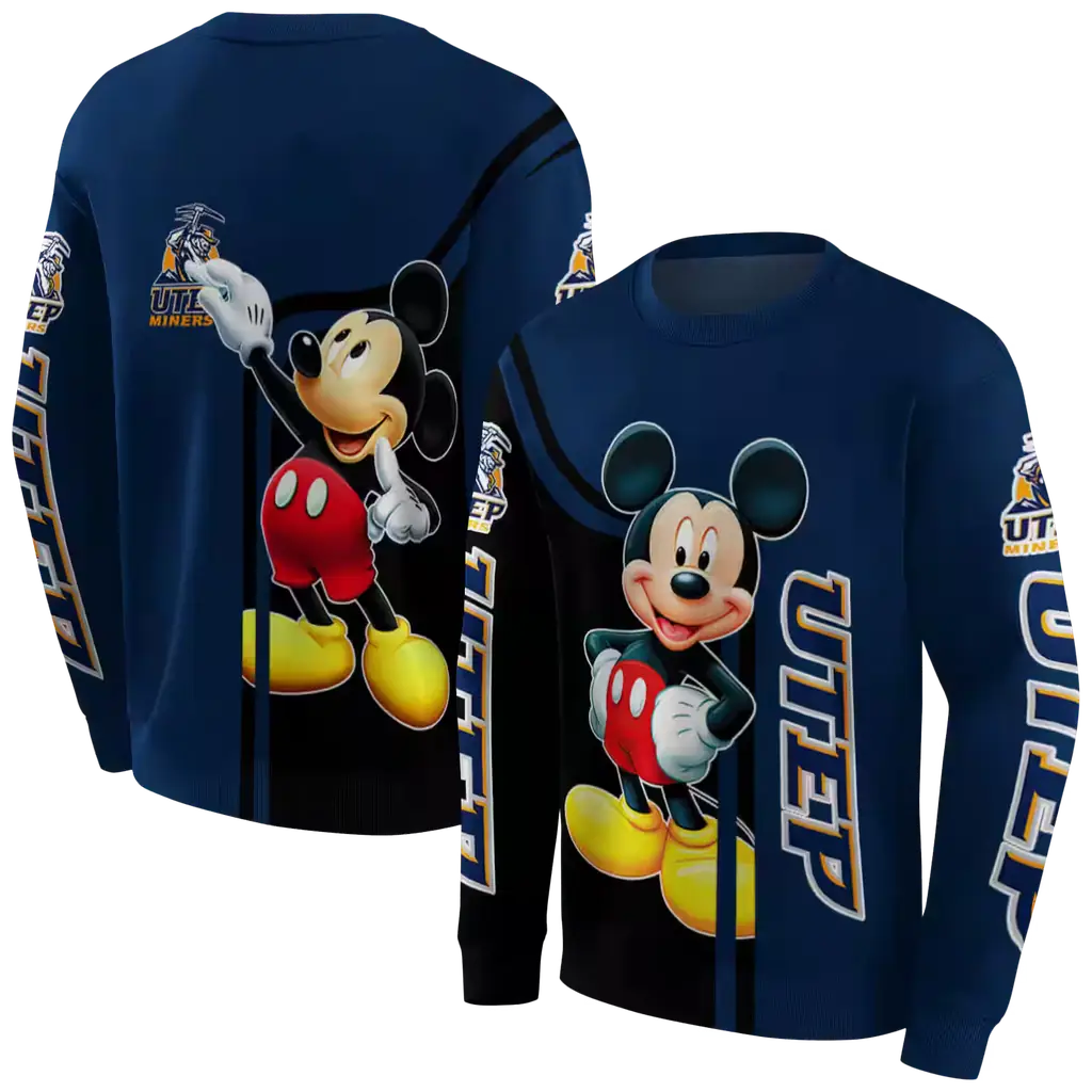 utep miners mickey mouse blue black hoodie premium grade utep miners mickey mouse blue black hoodie premium grade
