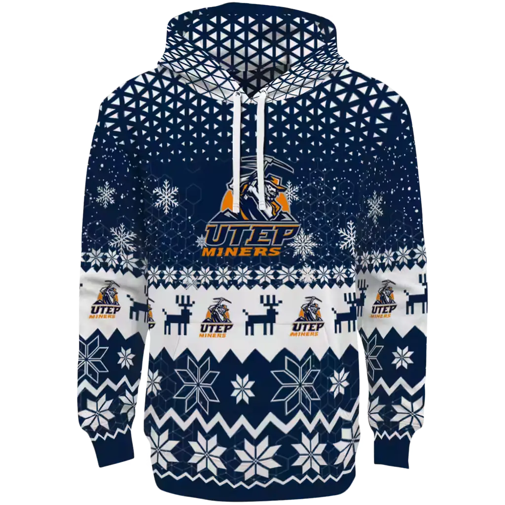 utep miners reindeer motif blue hoodie best selling utep miners reindeer motif blue hoodie best selling