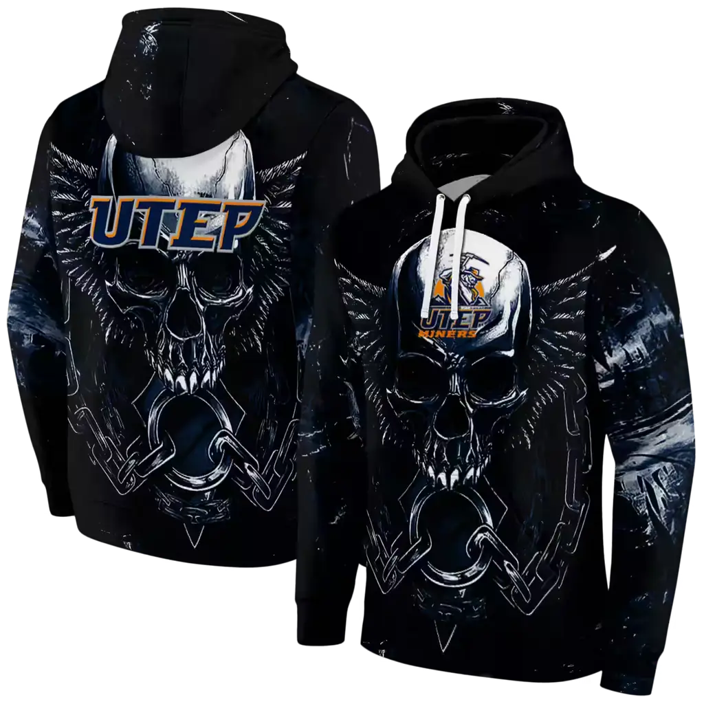 utep miners skull artwork blue black hoodie fashion forward utep miners skull artwork blue black hoodie fashion forward