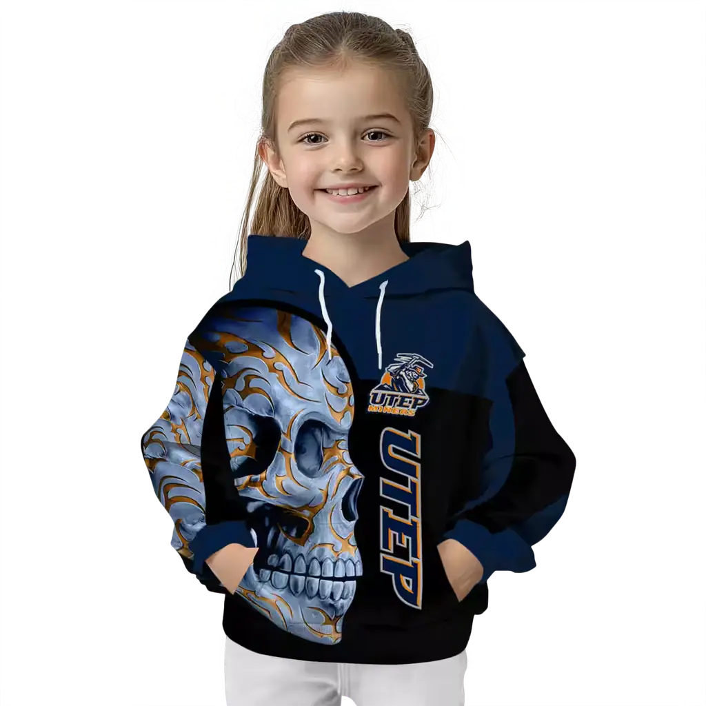 utep miners skull motif blue black hoodie top rated utep miners skull motif blue black hoodie top rated