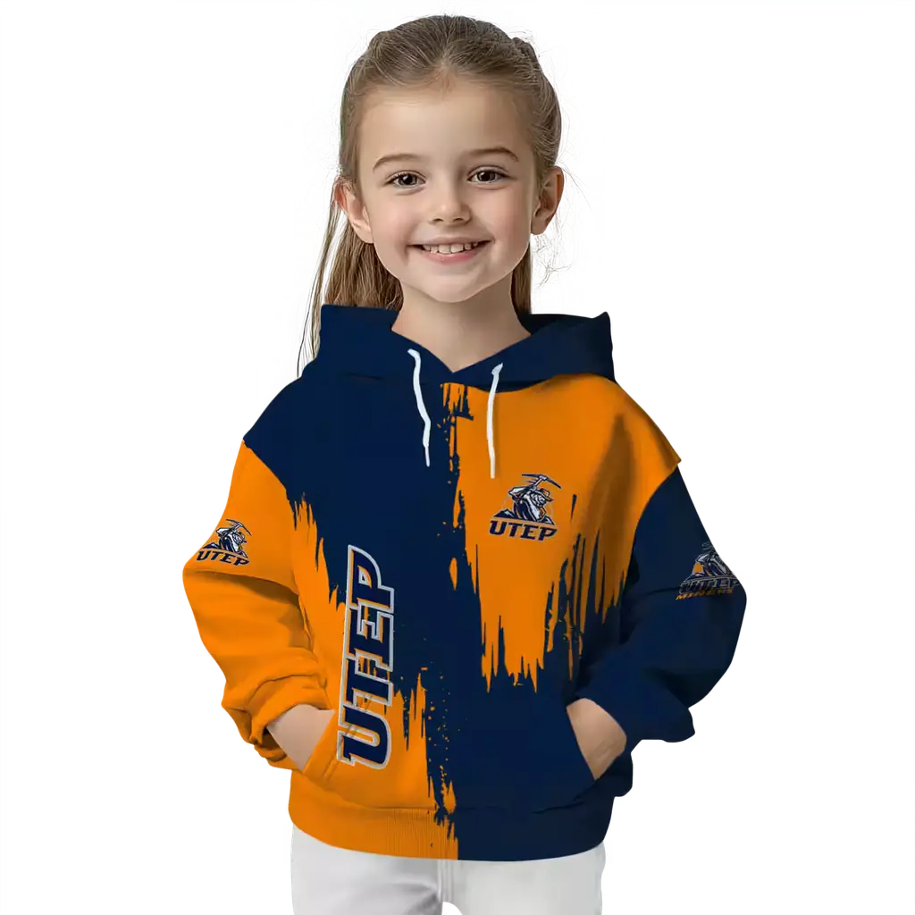 utep miners splatter effect blue hoodie top rated utep miners splatter effect blue hoodie top rated