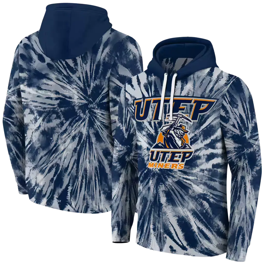 utep miners tie dye pattern blue hoodie fashion forward utep miners tie dye pattern blue hoodie fashion forward