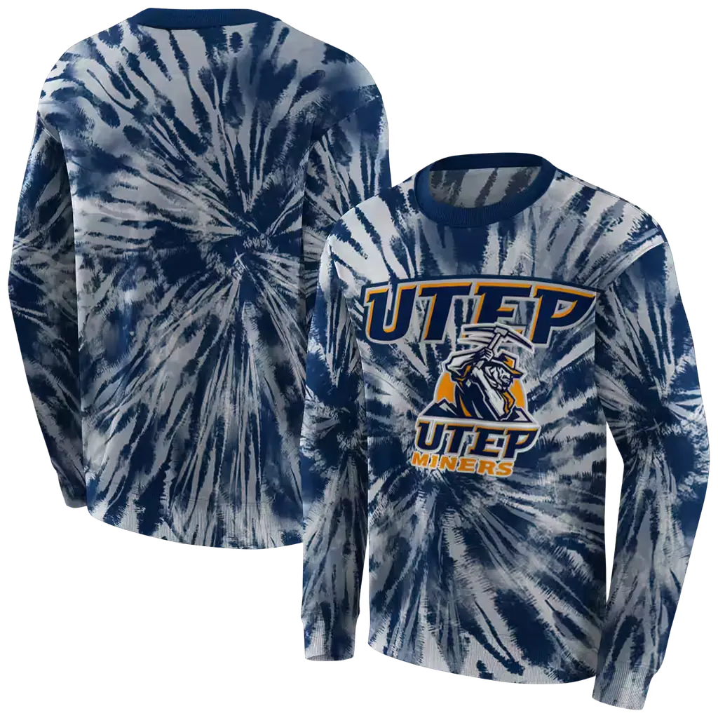 utep miners tie dye pattern blue hoodie premium grade utep miners tie dye pattern blue hoodie premium grade