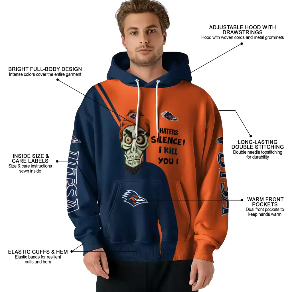 utsa roadrunners achmed skull orange hoodie latest model utsa roadrunners achmed skull orange hoodie latest model