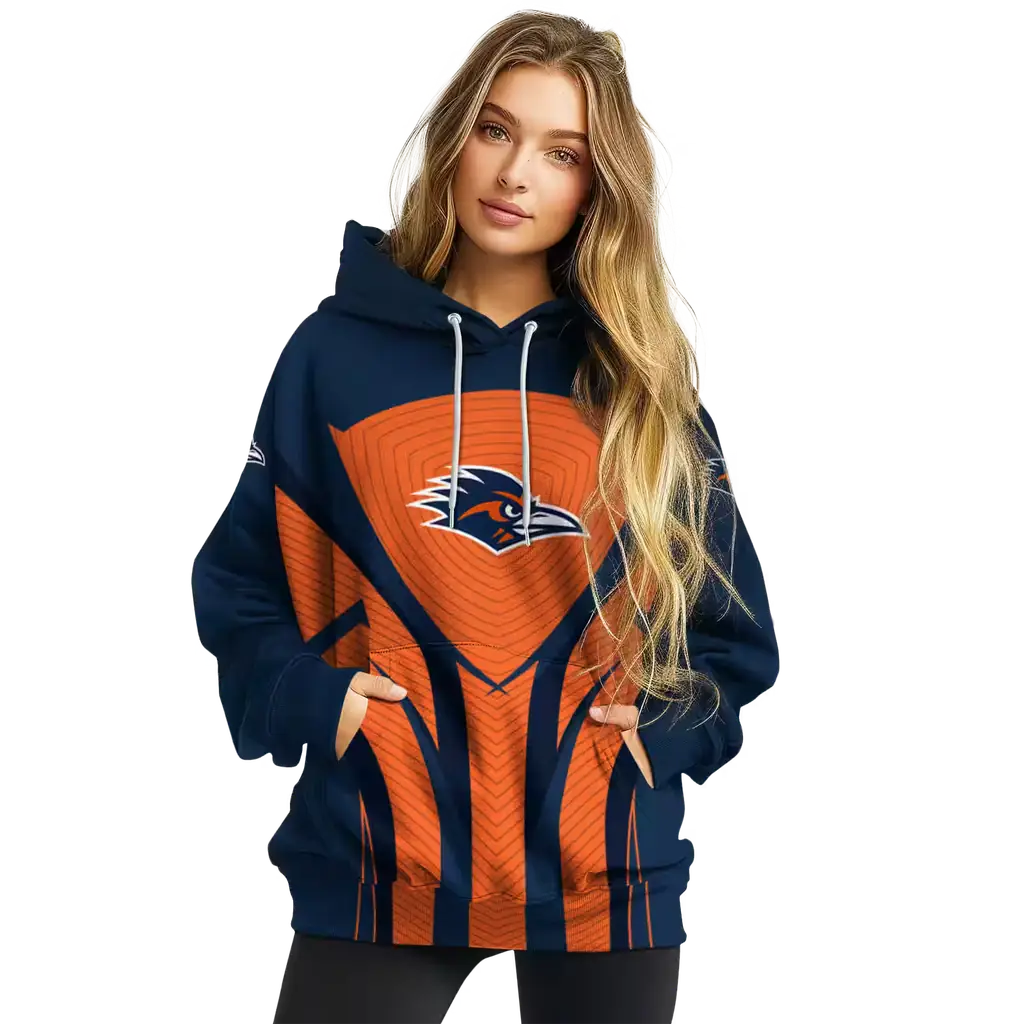 utsa roadrunners concentric lines orange black hoodie high quality utsa roadrunners concentric lines orange black hoodie high quality