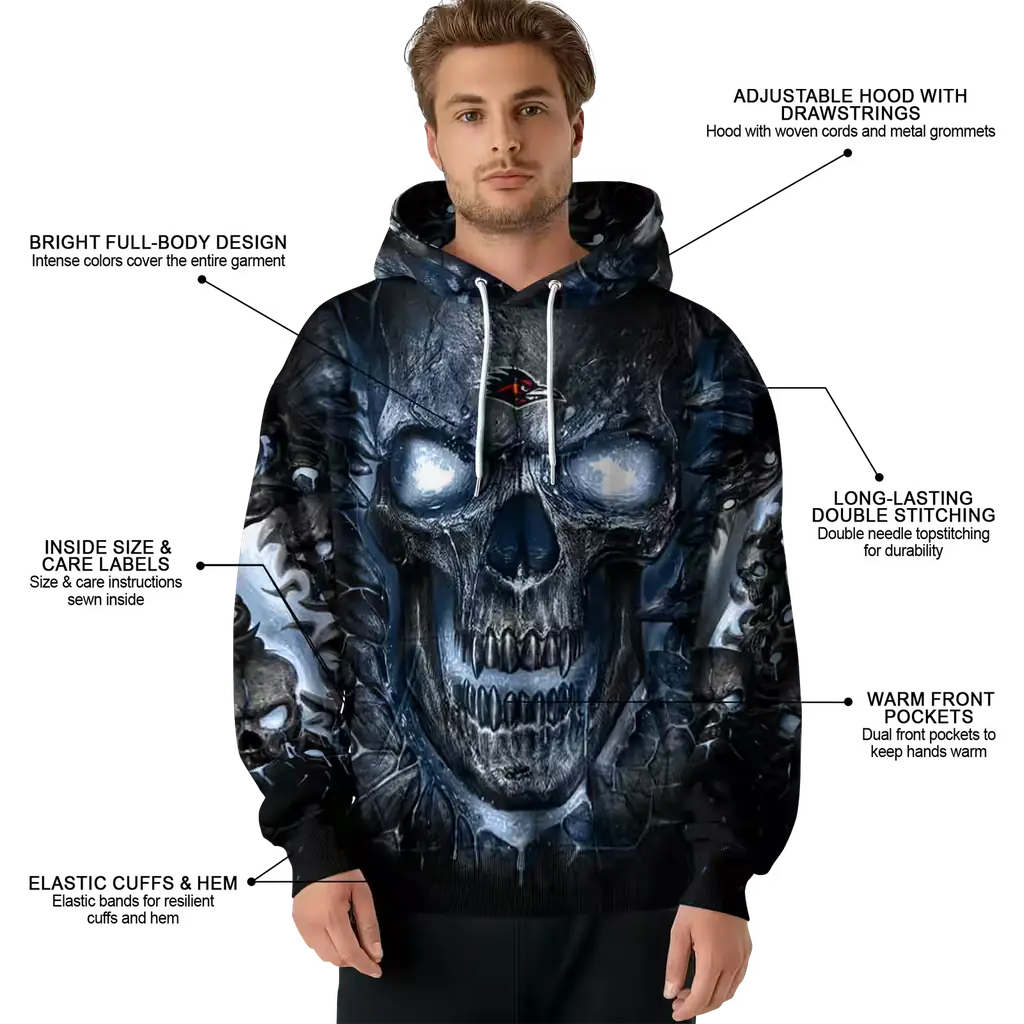 utsa roadrunners demonic skull orange black hoodie latest model utsa roadrunners demonic skull orange black hoodie latest model