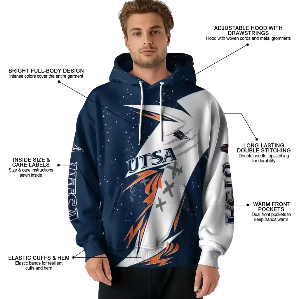 utsa roadrunners dynamic slash orange white hoodie latest model utsa roadrunners dynamic slash orange white hoodie latest model