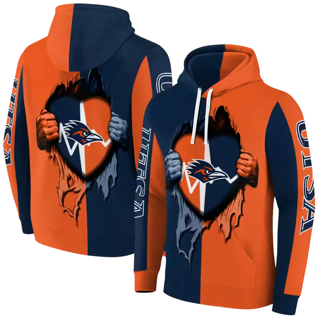 utsa roadrunners heartbeat graphic orange hoodie fashion forward utsa roadrunners heartbeat graphic orange hoodie fashion forward