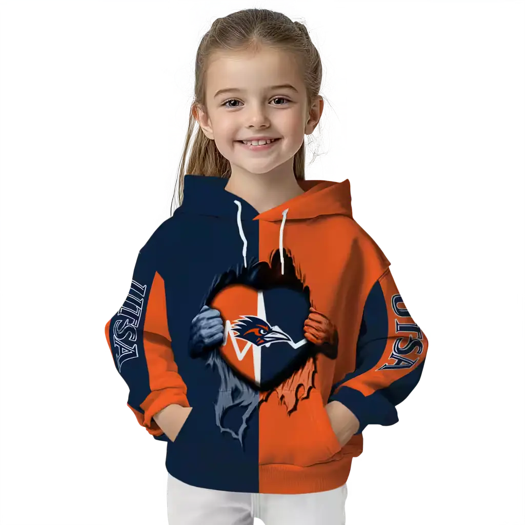 utsa roadrunners heartbeat graphic orange hoodie top rated utsa roadrunners heartbeat graphic orange hoodie top rated