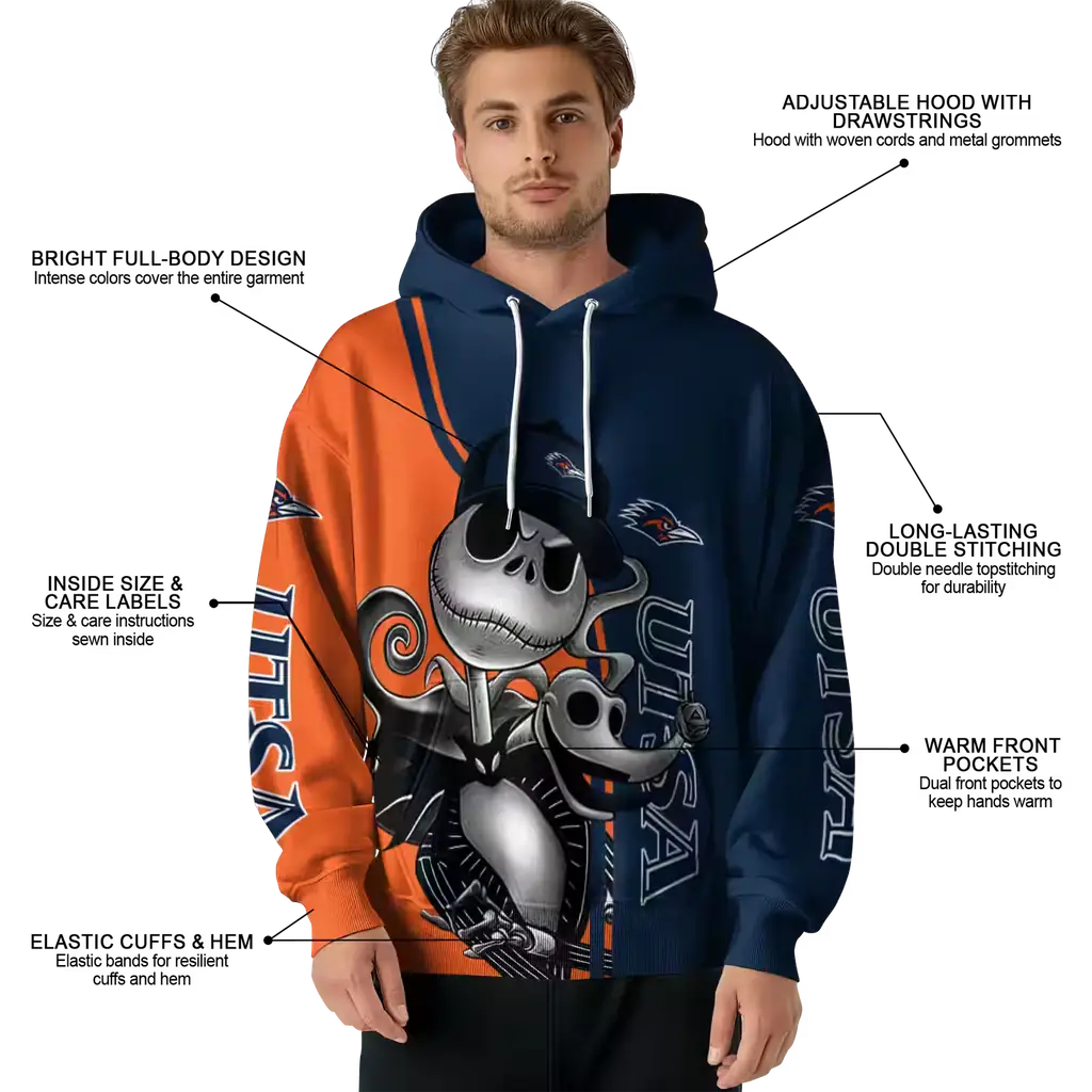utsa roadrunners jack skellington orange hoodie latest model utsa roadrunners jack skellington orange hoodie latest model