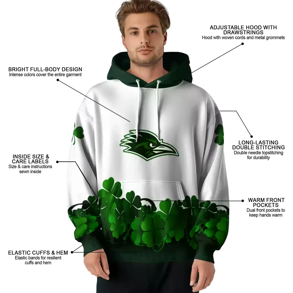 utsa roadrunners lucky motif white green hoodie latest model utsa roadrunners lucky motif white green hoodie latest model