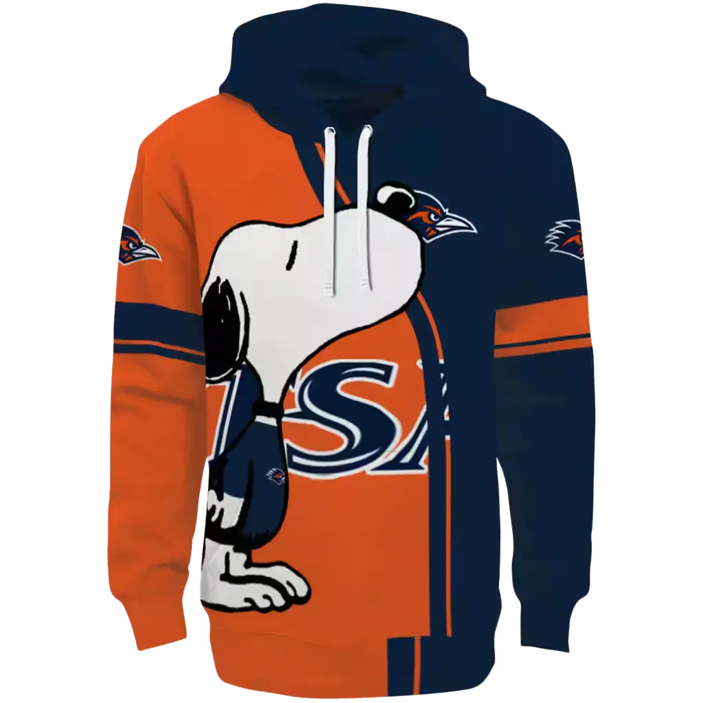 utsa roadrunners playful snoopy orange hoodie best selling utsa roadrunners playful snoopy orange hoodie best selling