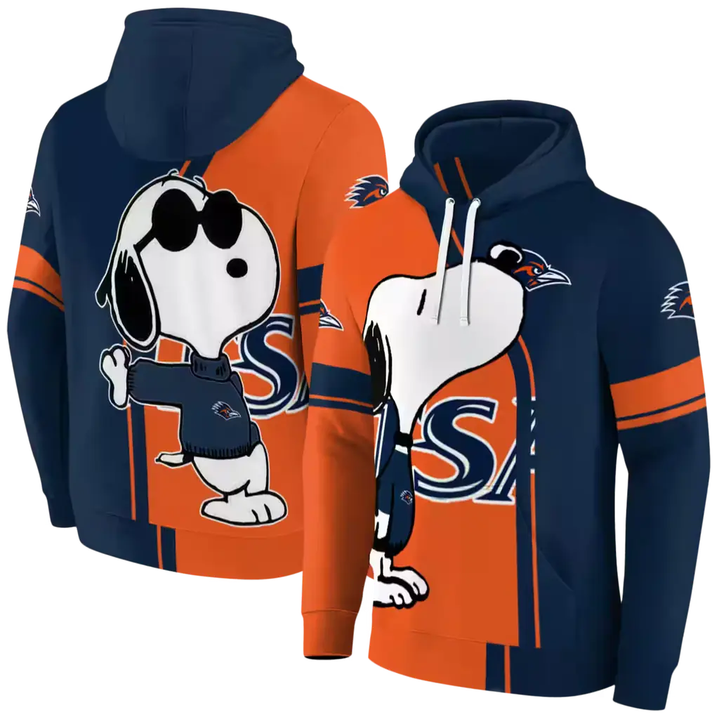 utsa roadrunners playful snoopy orange hoodie fashion forward utsa roadrunners playful snoopy orange hoodie fashion forward