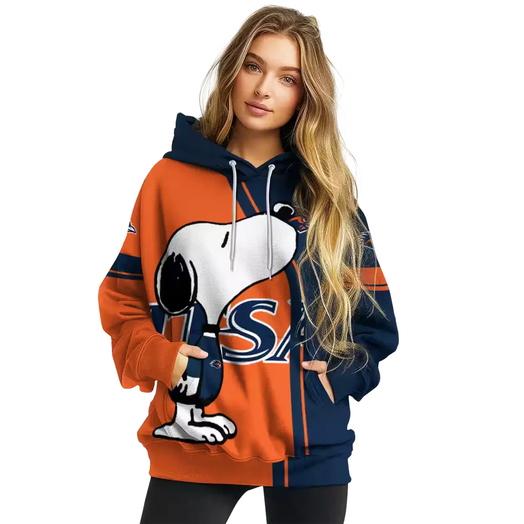 utsa roadrunners playful snoopy orange hoodie high quality utsa roadrunners playful snoopy orange hoodie high quality