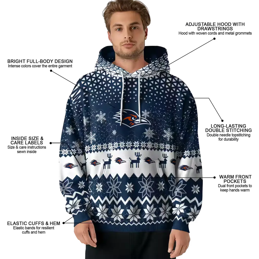utsa roadrunners reindeer motif orange hoodie latest model utsa roadrunners reindeer motif orange hoodie latest model