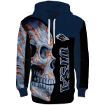utsa roadrunners skull motif orange black hoodie best selling