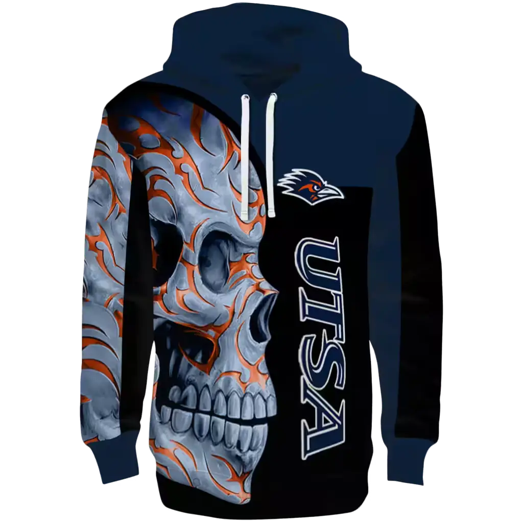 utsa roadrunners skull motif orange black hoodie best selling utsa roadrunners skull motif orange black hoodie best selling