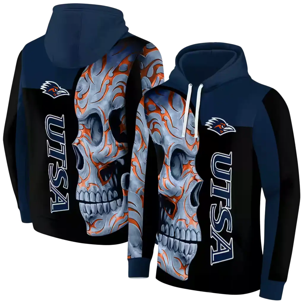 utsa roadrunners skull motif orange black hoodie fashion forward utsa roadrunners skull motif orange black hoodie fashion forward