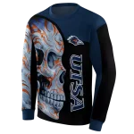 utsa roadrunners skull motif orange black hoodie best selling