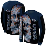 utsa roadrunners skull motif orange black hoodie best selling