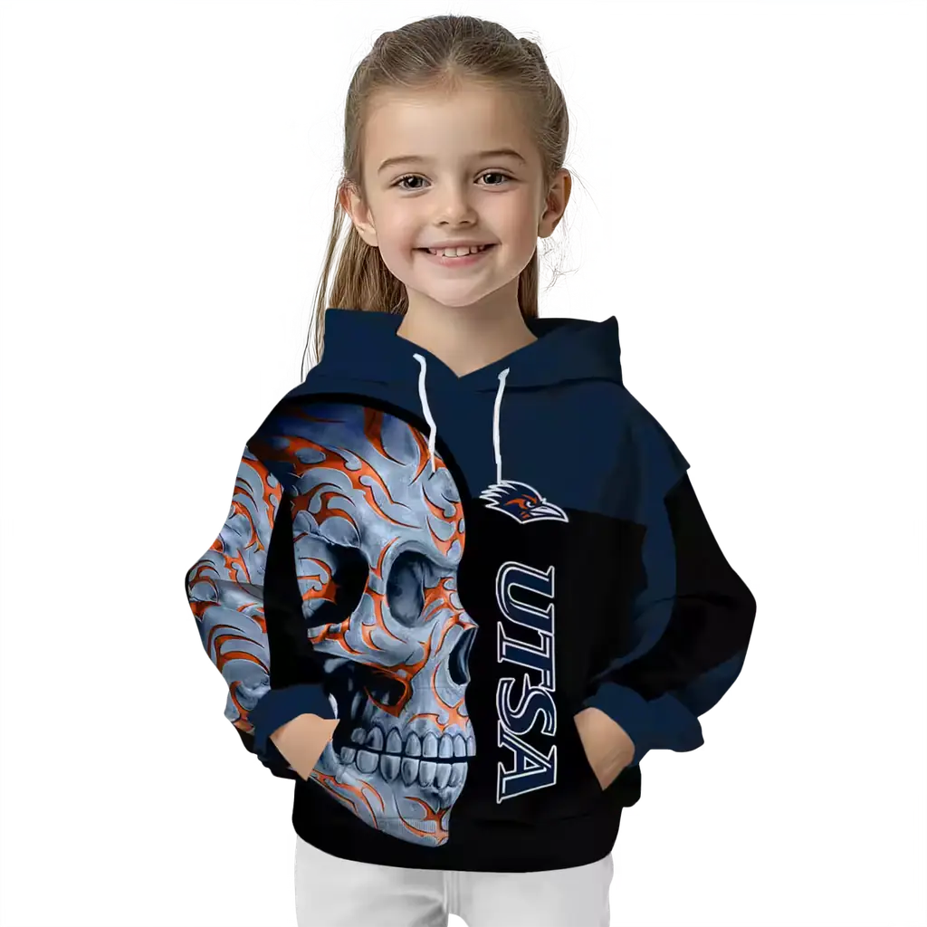 utsa roadrunners skull motif orange black hoodie top rated utsa roadrunners skull motif orange black hoodie top rated