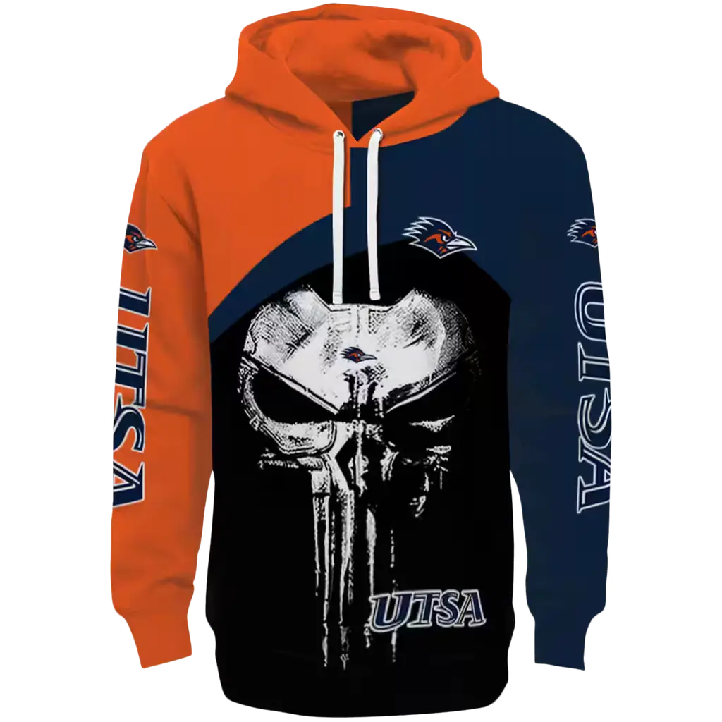 utsa roadrunners skull punisher blue black hoodie best selling utsa roadrunners skull punisher blue black hoodie best selling