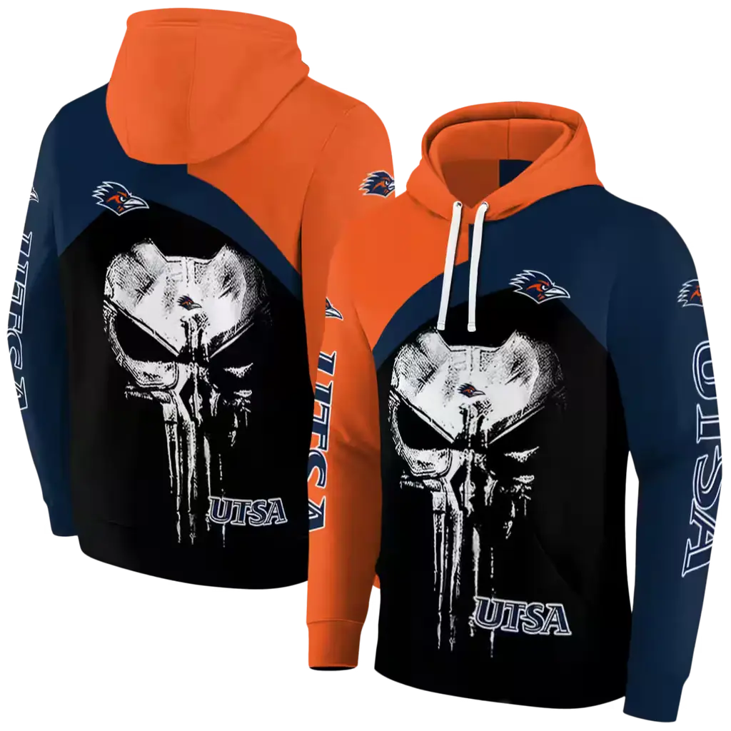 utsa roadrunners skull punisher blue black hoodie fashion forward utsa roadrunners skull punisher blue black hoodie fashion forward