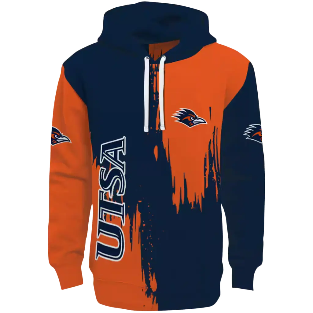 utsa roadrunners splatter effect orange hoodie best selling utsa roadrunners splatter effect orange hoodie best selling