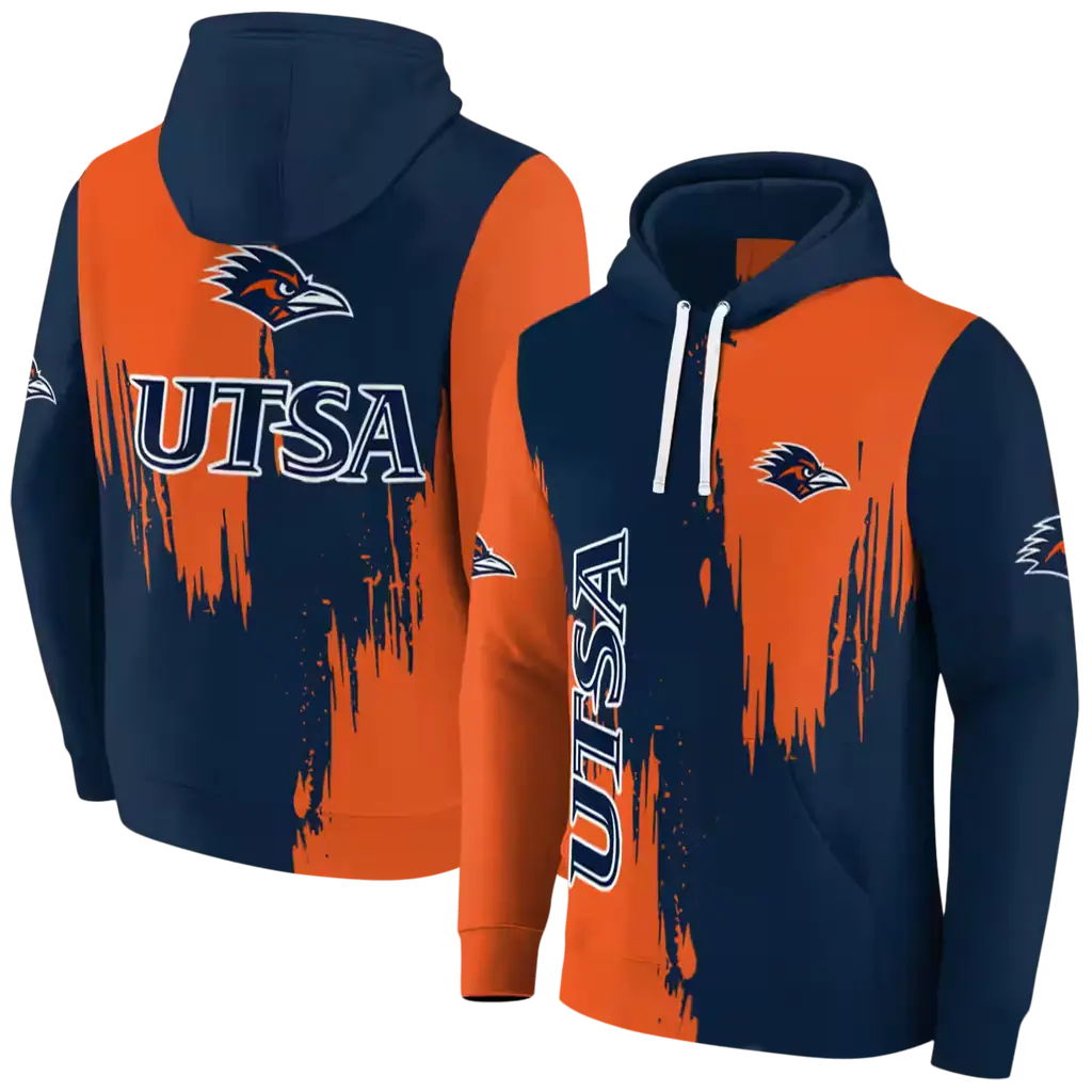 utsa roadrunners splatter effect orange hoodie fashion forward utsa roadrunners splatter effect orange hoodie fashion forward