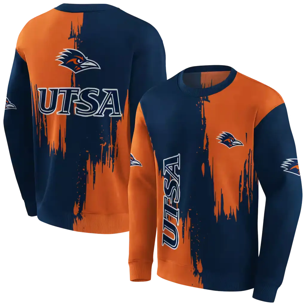 utsa roadrunners splatter effect orange hoodie premium grade utsa roadrunners splatter effect orange hoodie premium grade