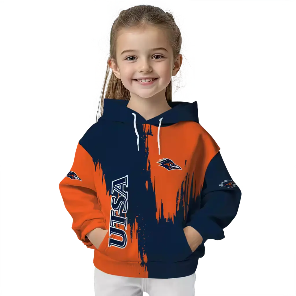 utsa roadrunners splatter effect orange hoodie top rated utsa roadrunners splatter effect orange hoodie top rated
