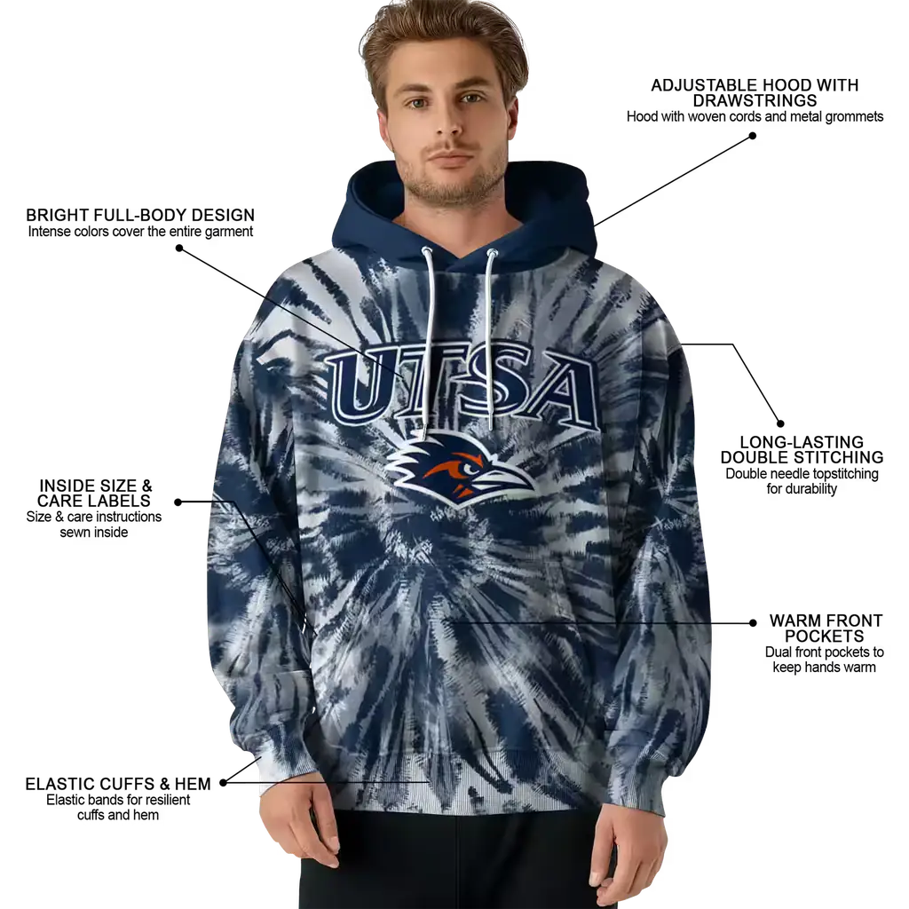 utsa roadrunners tie dye pattern orange hoodie latest model utsa roadrunners tie dye pattern orange hoodie latest model
