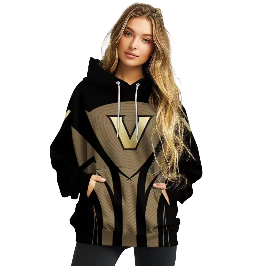 vanderbilt commodores concentric lines black hoodie high quality vanderbilt commodores concentric lines black hoodie high quality