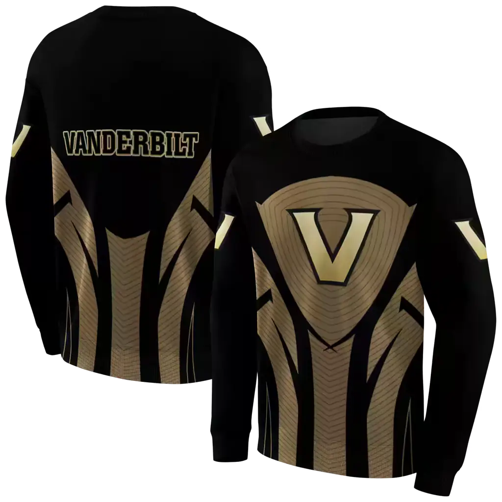 vanderbilt commodores concentric lines black hoodie premium grade vanderbilt commodores concentric lines black hoodie premium grade