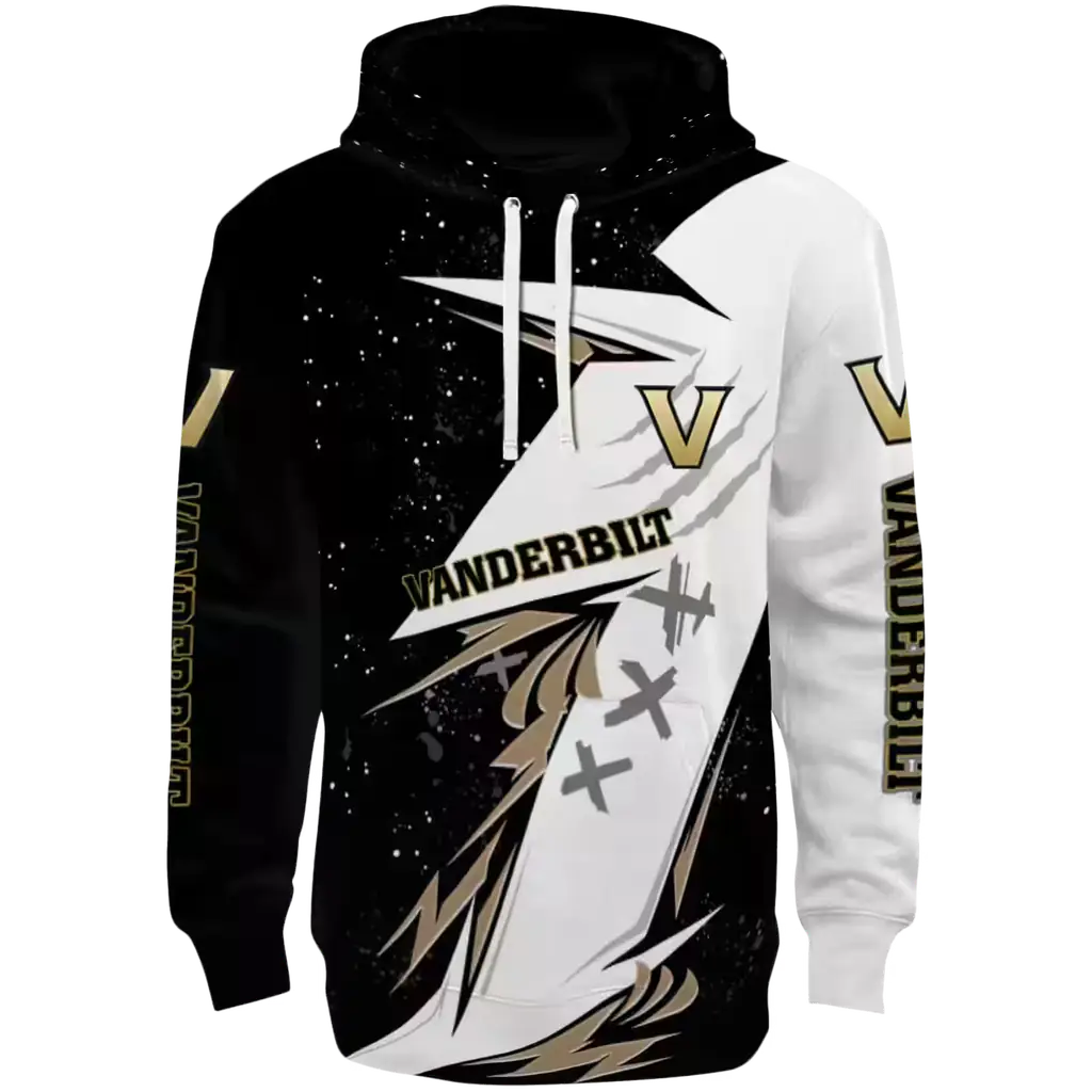 vanderbilt commodores dynamic slash black white hoodie best selling vanderbilt commodores dynamic slash black white hoodie best selling