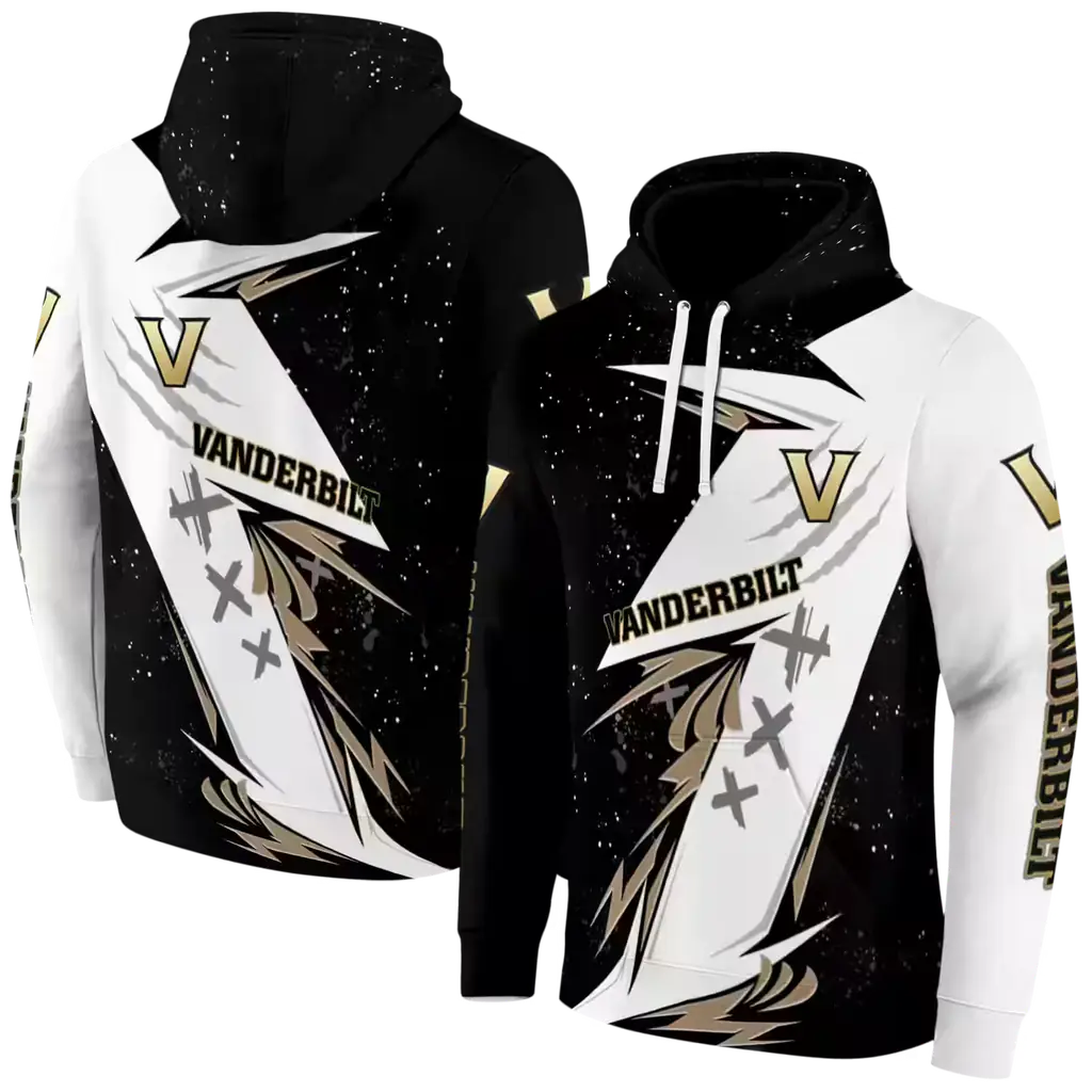 vanderbilt commodores dynamic slash black white hoodie fashion forward vanderbilt commodores dynamic slash black white hoodie fashion forward