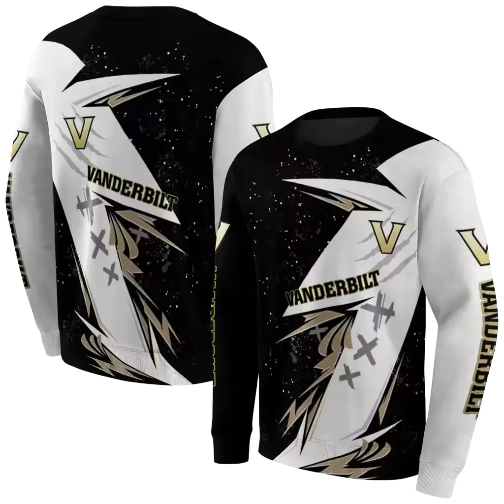vanderbilt commodores dynamic slash black white hoodie premium grade vanderbilt commodores dynamic slash black white hoodie premium grade