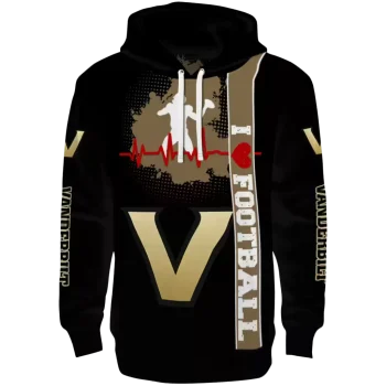 vanderbilt commodores football heartbeat black hoodie best selling