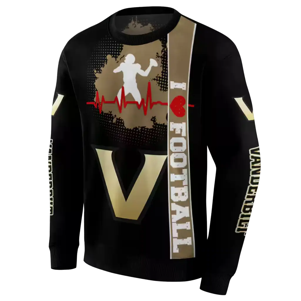 vanderbilt commodores football heartbeat black hoodie new arrival vanderbilt commodores football heartbeat black hoodie new arrival