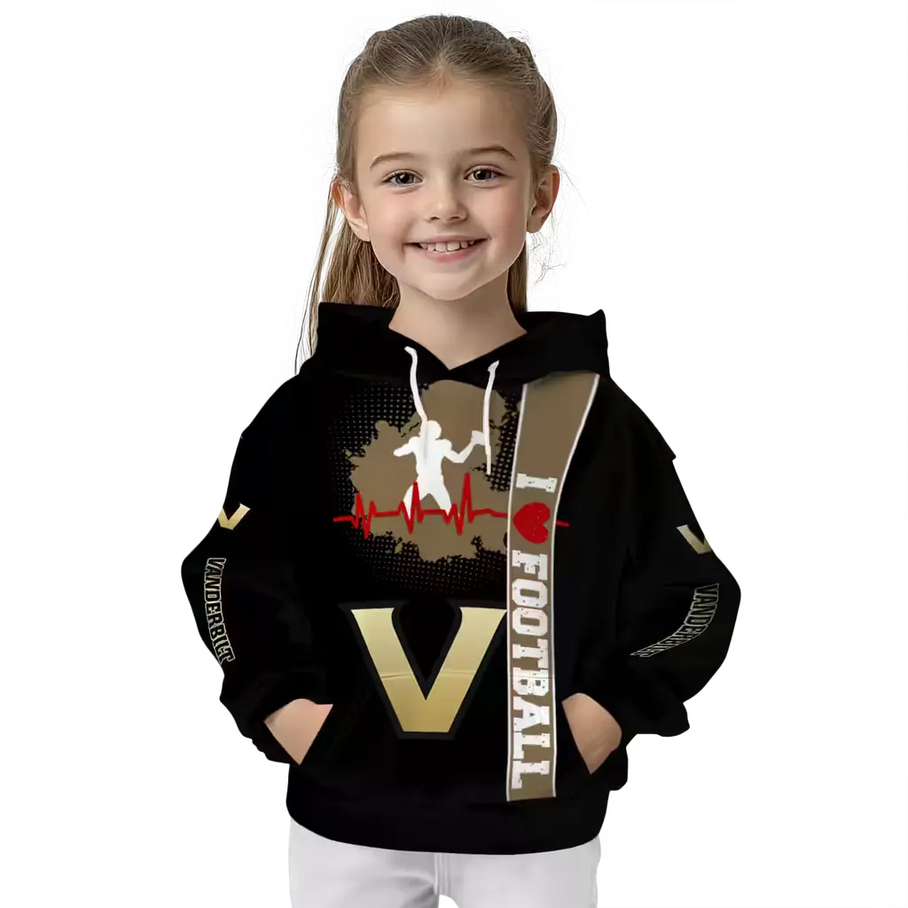 vanderbilt commodores football heartbeat black hoodie top rated vanderbilt commodores football heartbeat black hoodie top rated