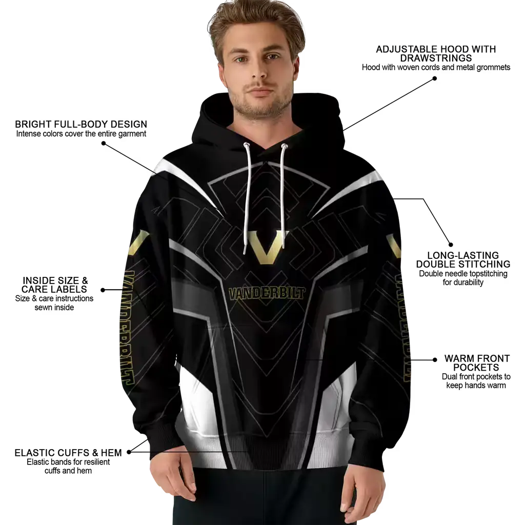 vanderbilt commodores futuristic pattern black hoodie latest model vanderbilt commodores futuristic pattern black hoodie latest model