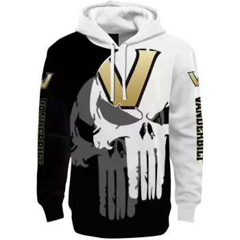 vanderbilt commodores graphic punisher black white hoodie best selling