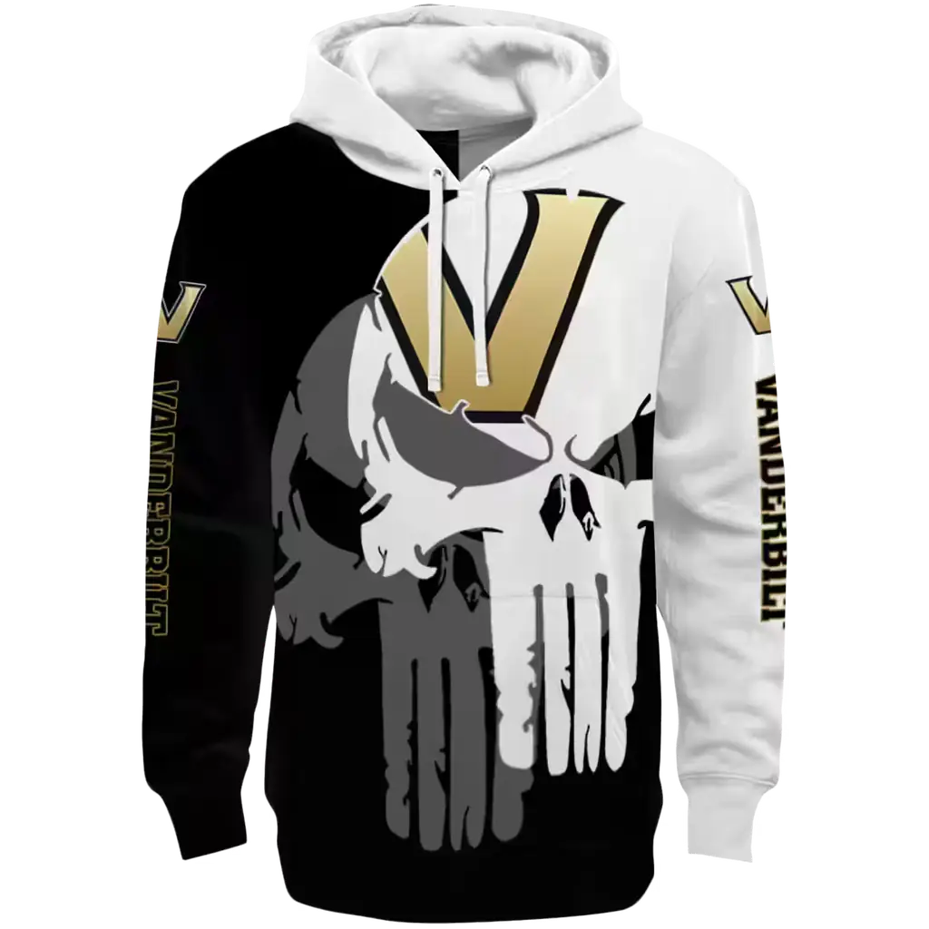 vanderbilt commodores graphic punisher black white hoodie best selling vanderbilt commodores graphic punisher black white hoodie best selling