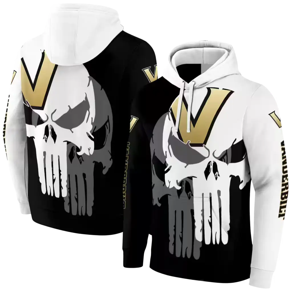 vanderbilt commodores graphic punisher black white hoodie fashion forward vanderbilt commodores graphic punisher black white hoodie fashion forward